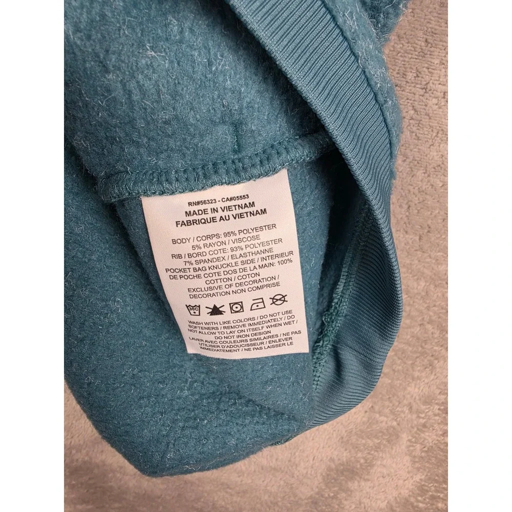 Nike Fleece Funnel Neck Pullover Sweatshirt Women S Teal CZ3723 Raglan Pocket